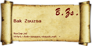 Bak Zsuzsa névjegykártya